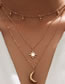 Fashion 2# Alloy Star And Moon Tassel Multilayer Necklace