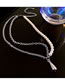 Fashion Main Color Alloy Pearl Beaded Splicing Chain Asymmetrical Necklace