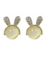 Fashion Gold Color Alloy Diamond Opal Rabbit Stud Earrings