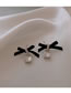 Fashion Silver Color Alloy Inlaid Square Diamond Bow Stud Earrings