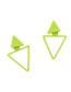 Fashion Green Alloy Geometric Hollow Triangle Earrings