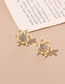 Fashion Gold Color Alloy Diamond Geometric Snowflake Stud Earrings