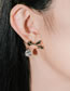 Fashion Gold Color Alloy Inlaid Drop Diamond Bow Stud Earrings