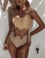 Fashion Beige Solid Color Drawstring Swimsuit
