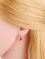 Fashion Pink Copper Drop Oil Geometric Earrings