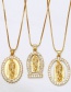 Fashion D Bronze And Zirconium Virgin Mary Necklace