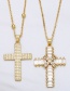 Fashion B Copper Inlaid Zirconium Cross Necklace