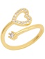 Fashion D Copper Inlaid Love Heart Zirconium Ring