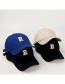 Fashion Navy Letter Embroidered Soft Top Baseball Cap