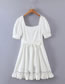 Fashion White Lace Square Neck Dress