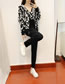 Fashion Khaki Leopard Print Vest Hooded Top Knitted Trousers Set
