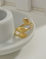 Fashion Gold Titanium Steel Bud Shaped Open Ring