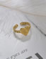Fashion Gold Titanium Steel Letter Love Open Ring