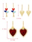 Fashion Color Alloy Drop Oil Love Earrings