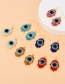 Fashion Lake Blue Copper Inlaid Zirconium Palm Eye Stud Earrings