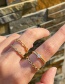 Fashion Golden-4 Copper Inlaid Zirconium Geometric Ring