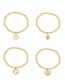 Fashion Golden-2 Copper Inlaid Zirconium Beaded Love Bracelet