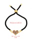 Fashion Color-2 Copper Inlaid Zirconium Heart Beaded Braided Bracelet