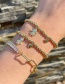 Fashion Gold Copper Inlaid Zirconium Girl Love Beaded Bracelet