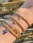 Fashion Red Copper Inlaid Zirconium Oil Drop Cross Beaded Bracelet