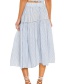 Fashion Blue Lace Stitching Striped Skirt