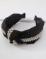Fashion Black Knotted Fabric Diamond-studded And Knotted Wide-brimmed Headband