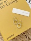 Fashion Gold Color Copper And Diamond Double Ring Stud Earrings