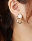 Fashion Black Copper And Diamond Geometric Stud Earrings