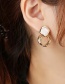Fashion Black Copper And Diamond Geometric Stud Earrings