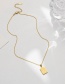 Fashion Gold Color Stainless Steel Gold Color Plated Square Checkerboard Necklace