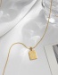 Fashion Gold Color Stainless Steel Gold Color Plated Square Checkerboard Necklace