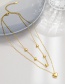 Fashion Gold Color Titanium Steel Love Double Necklace