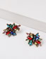 Fashion Color Alloy Geometric Diamond Earrings