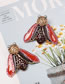 Fashion Red Alloy Diamond Moth Stud Earrings