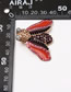 Fashion Red Alloy Diamond Moth Stud Earrings
