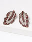 Fashion Color Geometric Diamond Leaf Stud Earrings