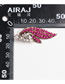 Fashion Rose Red Alloy Diamond Wing Stud Earrings