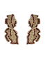 Fashion Brown Alloy Diamond Leaf Earrings