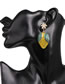 Fashion Yellow Alloy Diamond Mango Stud Earrings