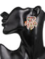 Fashion Black Alloy Diamond Geometric Stud Earrings