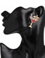Fashion Color Alloy Diamond Straw Wine Cup Asymmetrical Stud Earrings