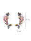 Fashion Color Alloy Diamond Fishbone Earrings