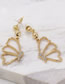Fashion White Alloy Diamond Butterfly Stud Earrings