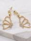 Fashion Pearl Alloy Diamond Butterfly Stud Earrings