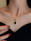 Fashion Emerald Necklace Alloy Inlaid Zirconium Square Necklace