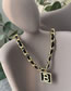 Fashion Gold Color Titanium Steel Letter Brand Leather Rope Chain Braided Necklace