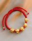 Fashion Red Alloy Cord Braided Tiger Bracelet