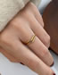 Fashion Gold Color Titanium Steel Gold-plated V-shaped Double Ring