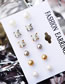 Fashion 2# Alloy Diamond Geometric Love Letter Star And Moon Earrings Set
