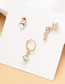 Fashion Gold Color Alloy Dripping Snowman Five-pointed Star Earrings Set